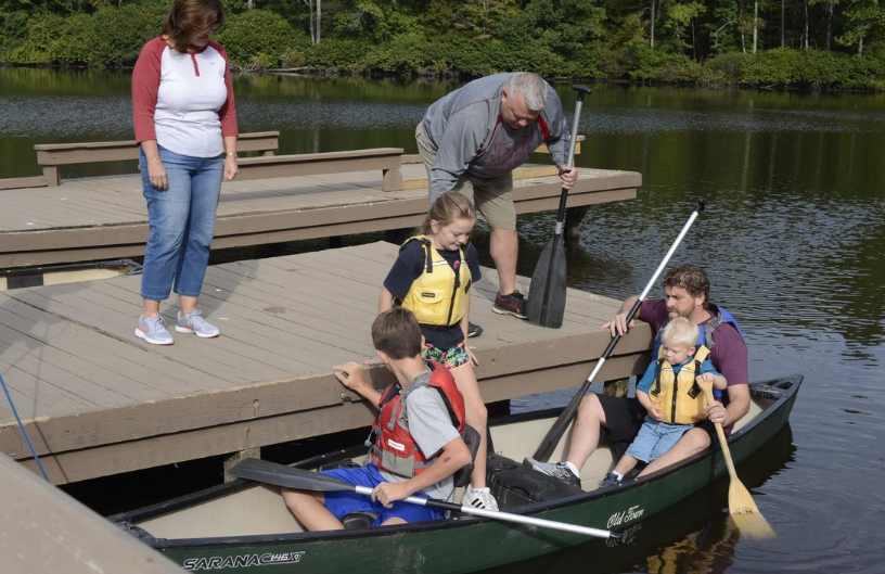 fun with family canoe